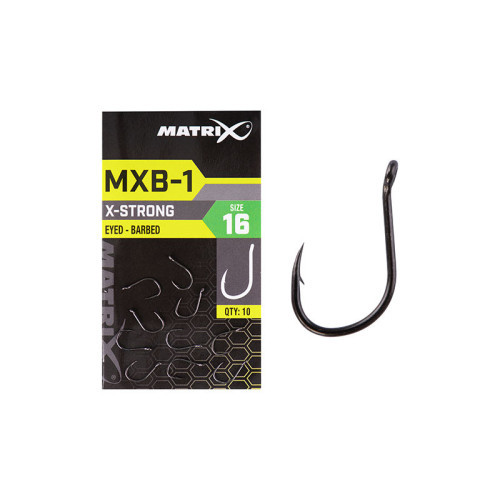 Hameçons Matrix MXB-1 Barbed  Eyed (Black Nickel) 10pcs