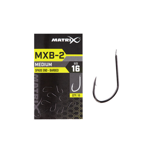 Hameçons Matrix MXB-2 Barbed Spade End (Black Nickel) 10pcs 2
