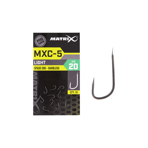 Hameçons Matrix MXC-5 Barbless Spade End (PTFE) 10pcs 2